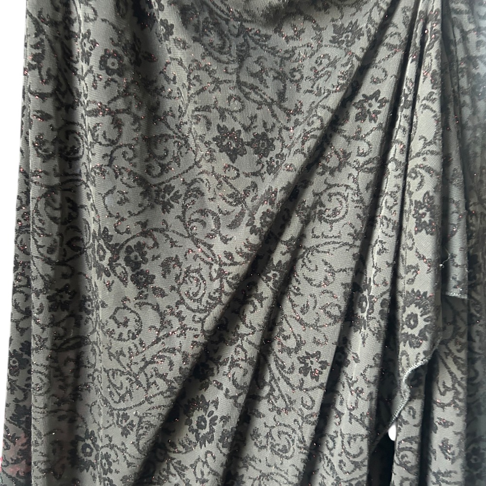 Whimsigoth Y2K‎ Vtg Byer Too! Maxi Dress Black Floral Print Sleeveless with Slit - Picture 3 of 5